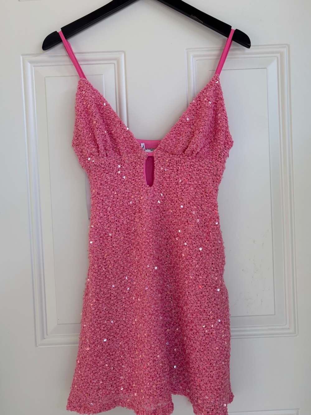 NWT Princess Polly Pink Feel The Vibrations Sequin Mini Dress Hot Pink